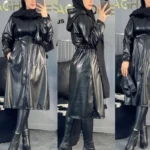 پالتو بلند چرم زنانه کد 18 - Image 2