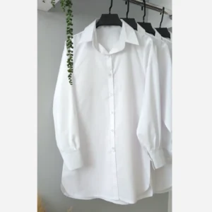 شومیز سفید ساده دخترانه و زنانه کد 36