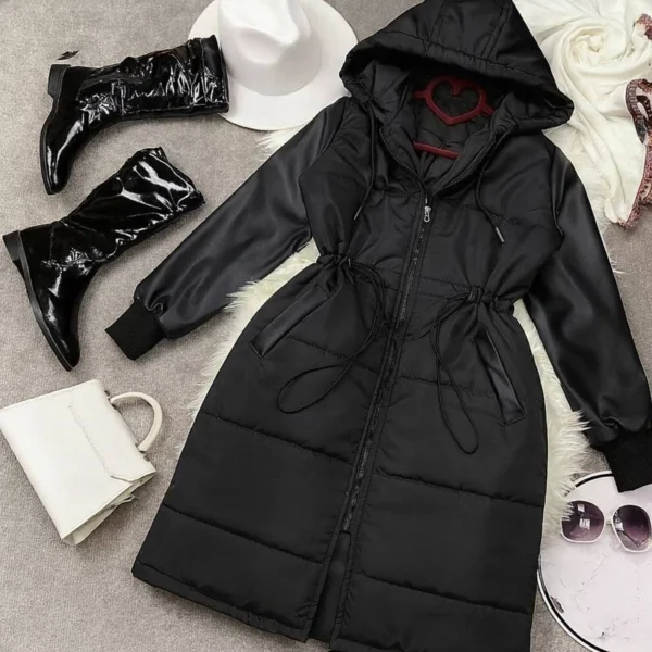 کاپشن زنانه استین چرم کد 17 - Image 5