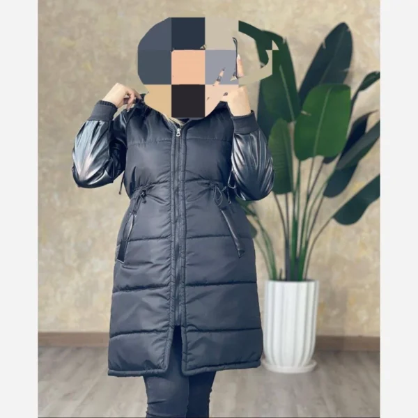 کاپشن زنانه استین چرم کد 17 - Image 3