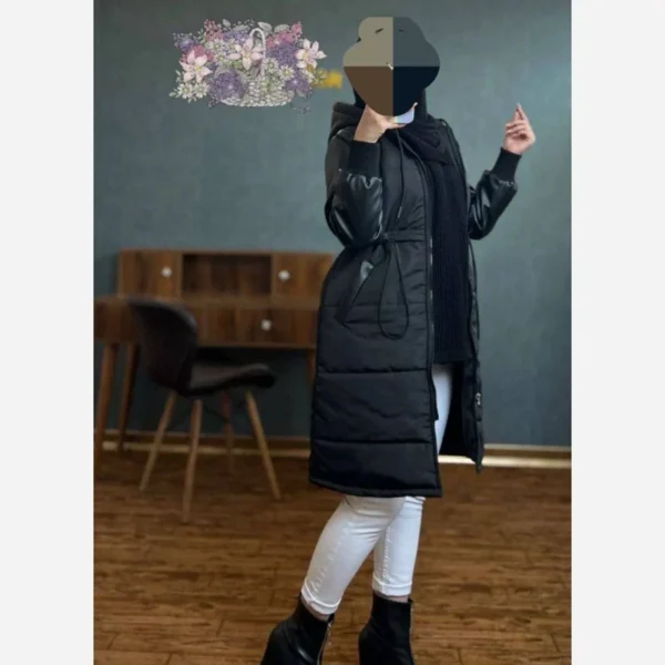 کاپشن زنانه استین چرم کد 17 - Image 6