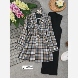 پالتو زنانه چهار خونه پشمی کد16