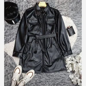 پالتو چرم زنانه کد 149